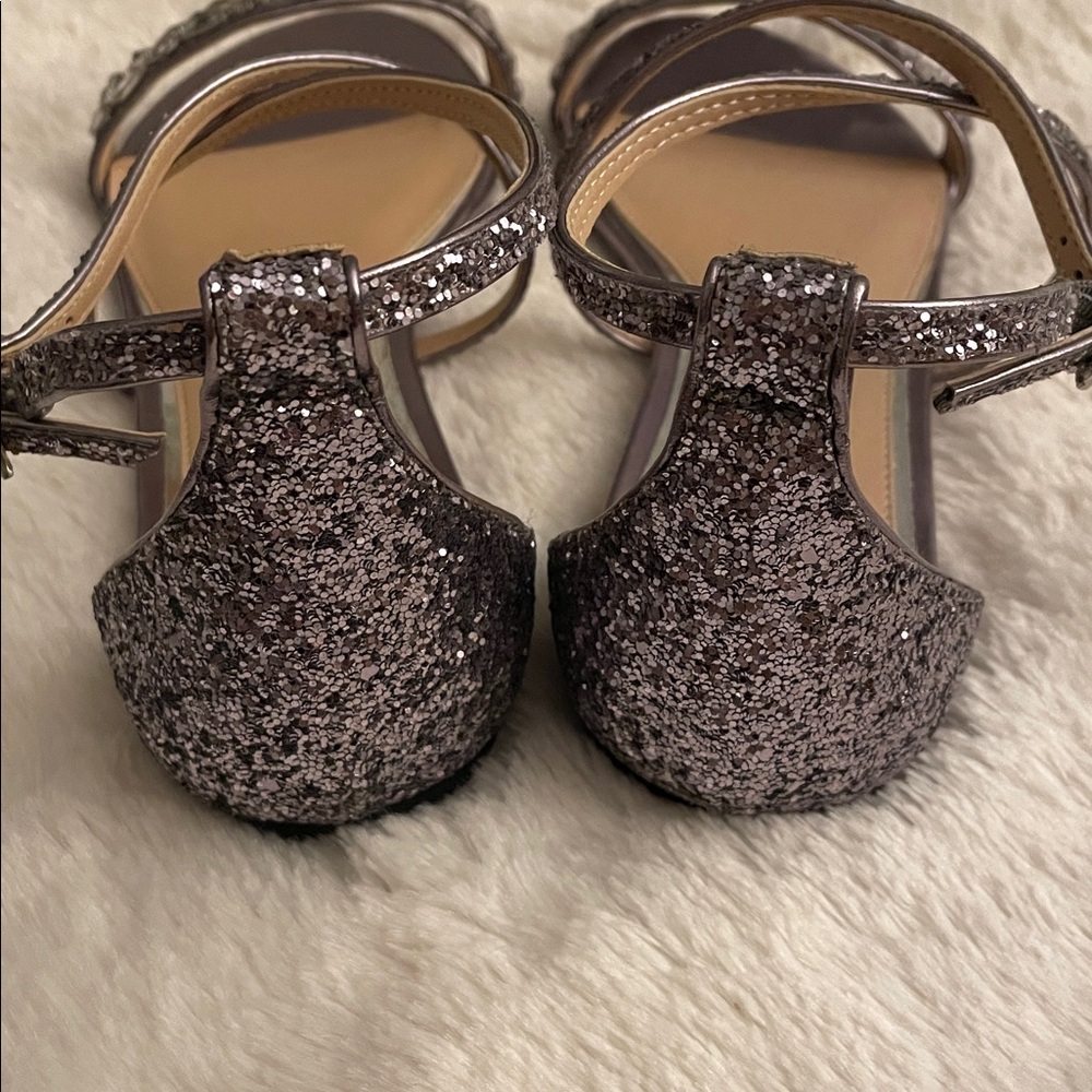 Jewel Badgley Mischka Osome Glitter Sandal Size 10 - Picture 9 of 13